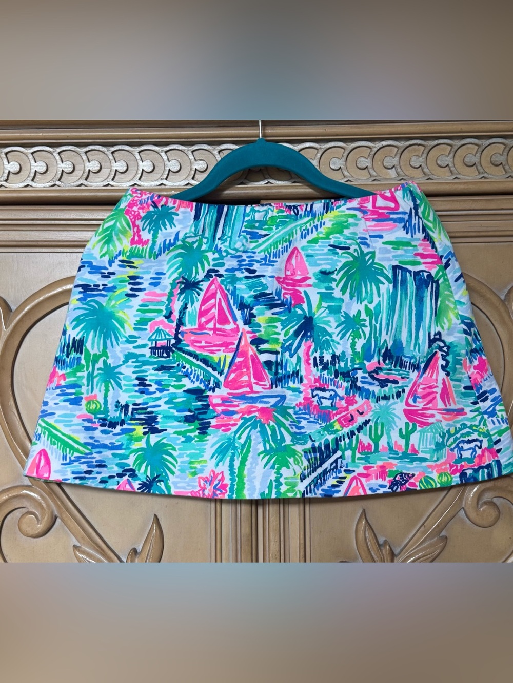 Lilly Pulitzer Pink Label sail boat Print Skort sz XS guc